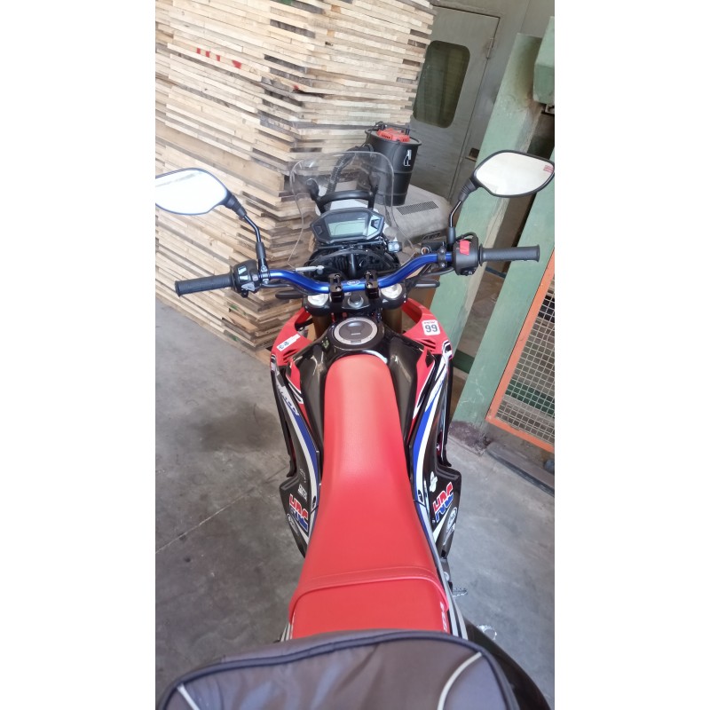 Abbigliamento Moto e Accessori - Manubrio Alluminio Moto Cross Enduro Piega  Alta diametro 22 mm Rosso