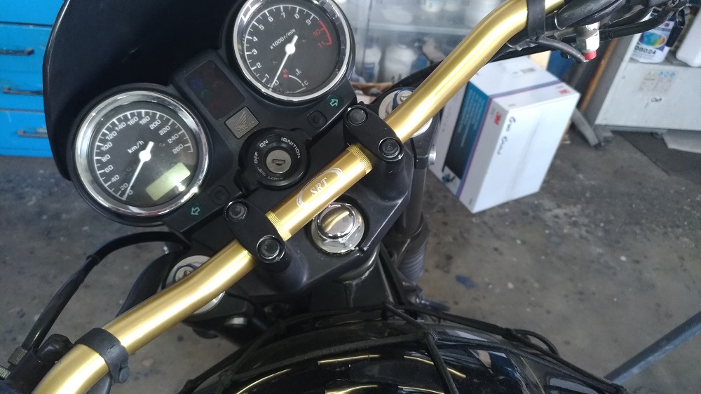 Alchemy Parts Ltd Black 7/8" (22mm) Braced Handlebars For Honda CB600 CB900 Hornet & More